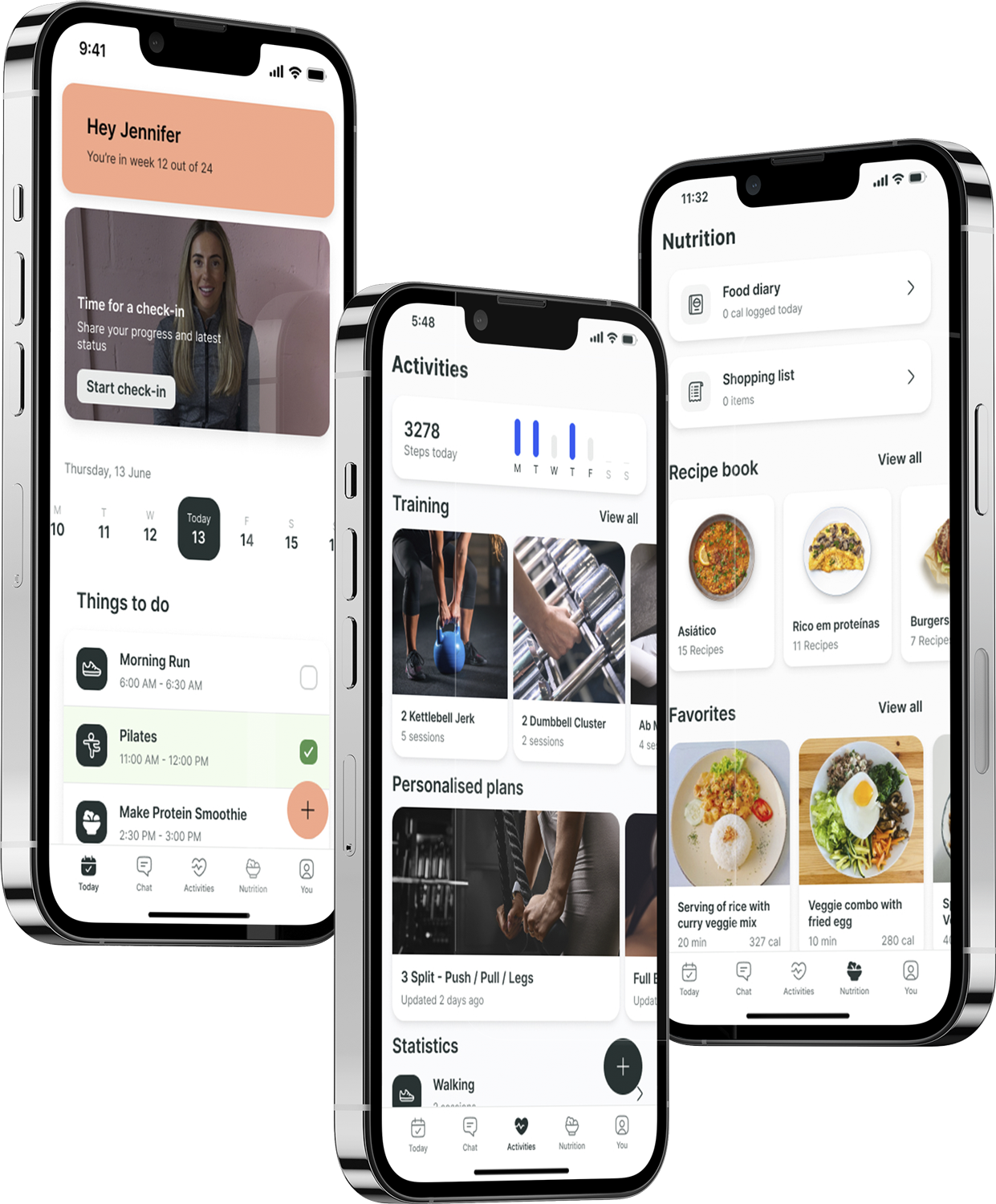 A mockup of the coaching app showcasing the features.